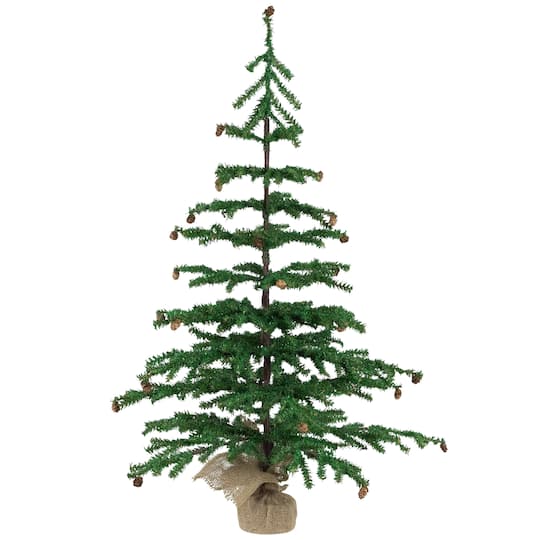 3Ft Unlit Medium Pine Artificial Christmas Tree in Burlap Base By Northlight in Green | 36" x 17.75" x 17.75" | Michaels®
